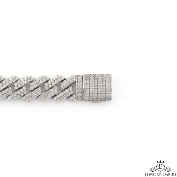 Iced Out Miami Cuban White Gold Bracelet