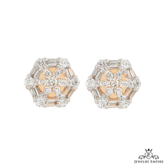 Hexagon baguette ClusterVS Diamond Earrings