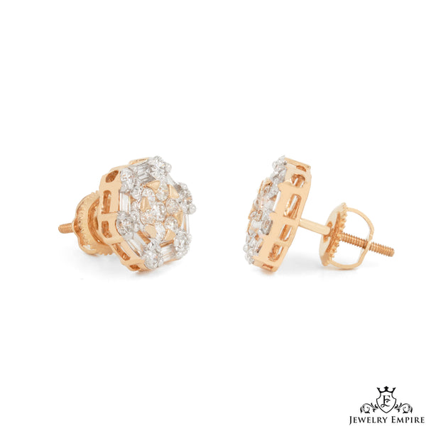 Hexagon baguette ClusterVS Diamond Earrings