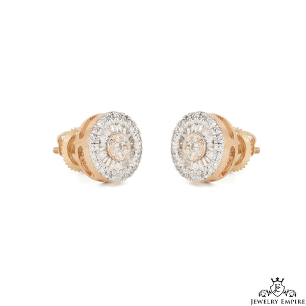 Baguette Round Cluster VS Diamond Earrings