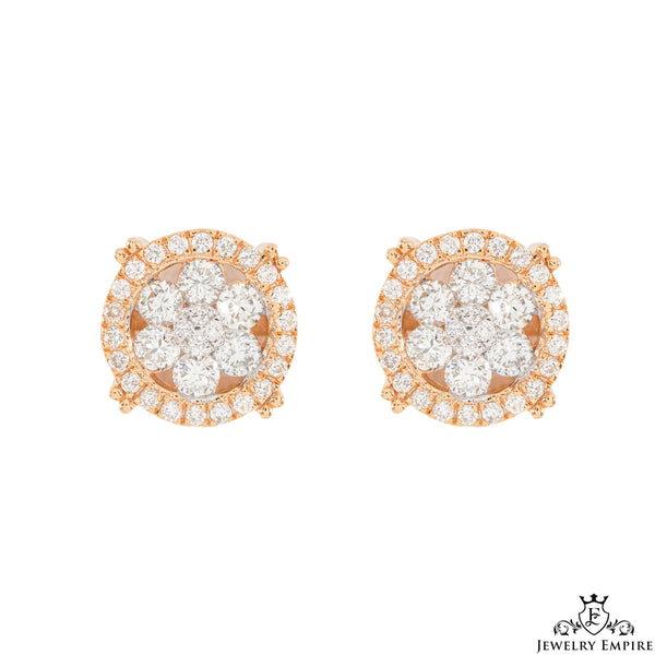 Flower Center Cluster VS Diamond Earrings