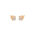 6mm Square Micro Pave Cluster VS Diamond Earrings