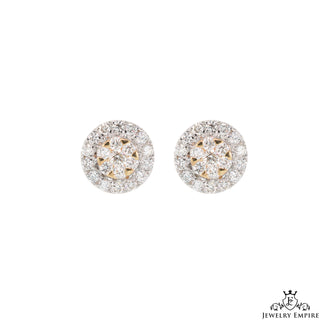 7mm Round Cluster VS Diamond Earrings