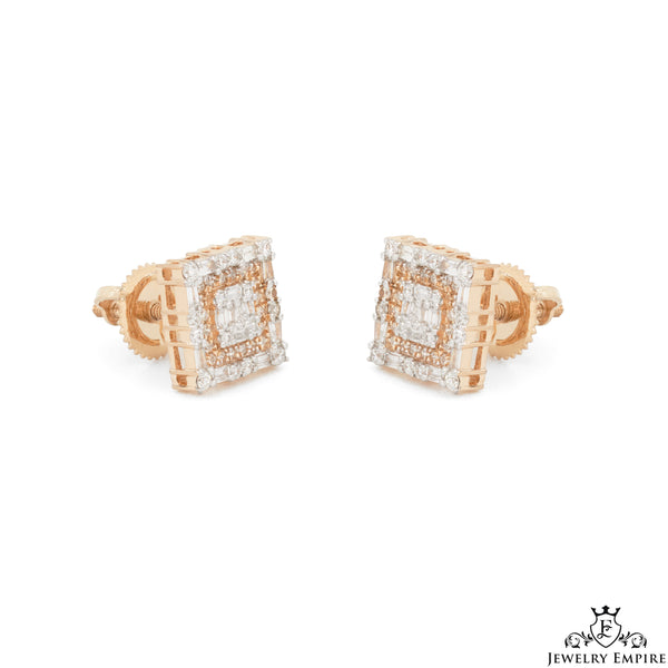 Baguette Square Cluster VS Diamond Earrings