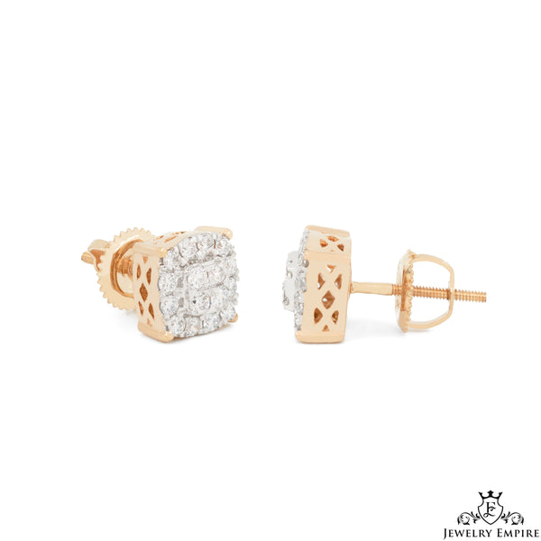 8mm Square Cluster VS Diamond Earrings