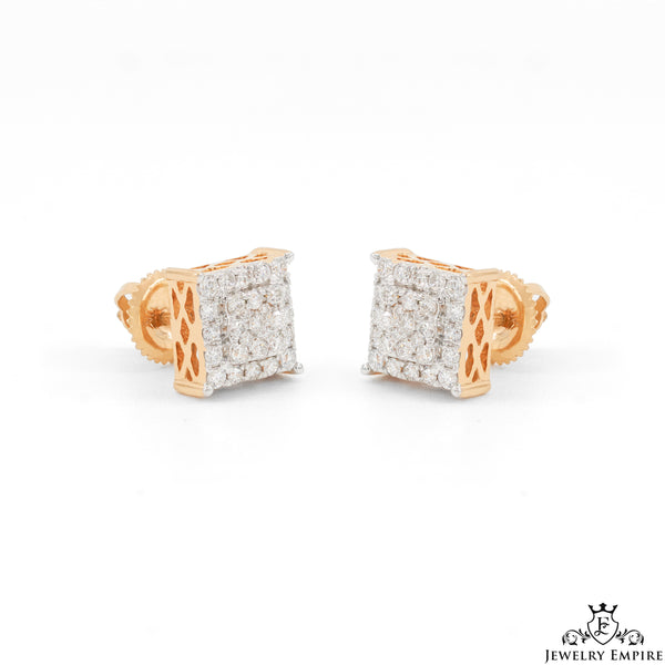 Square Micro Pave VS Diamond Earrings