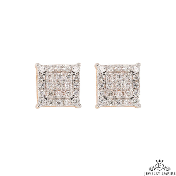 Square Micro Pave VS Diamond Earrings