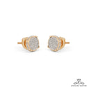 Four Prong Round Micro Pave VS Diamond Earrings