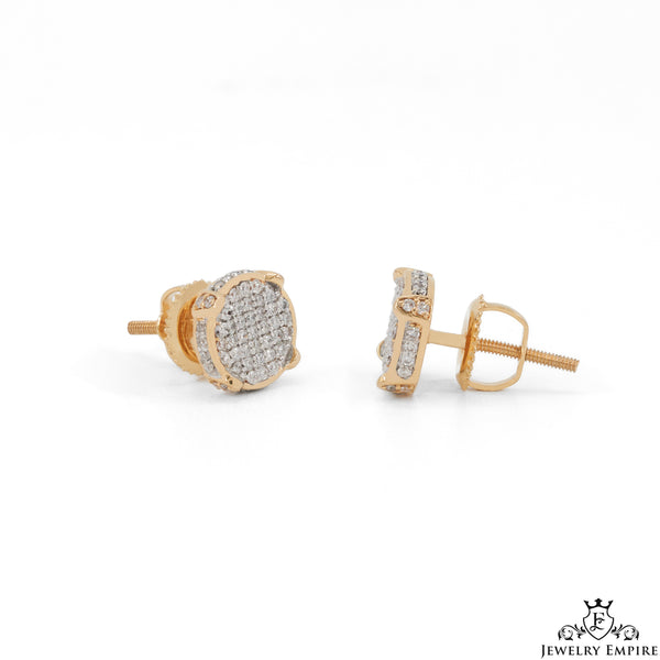 Four Prong Round Micro Pave VS Diamond Earrings