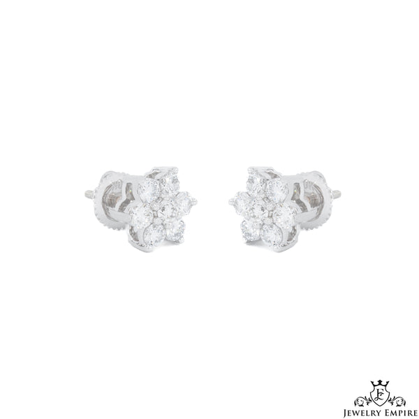 6 point Flower Cluster VS Diamond Earrings